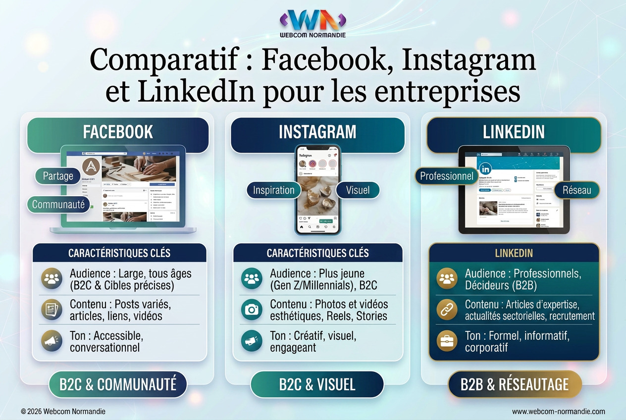 Facebook, Instagram ou LinkedIn : quel réseau social choisir pour votre entreprise ?